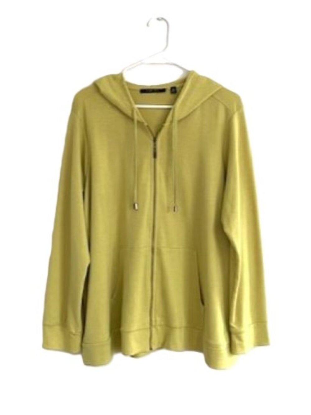 Cyrus Lime-Green Hoodie with Front Zipper and Front Pockets